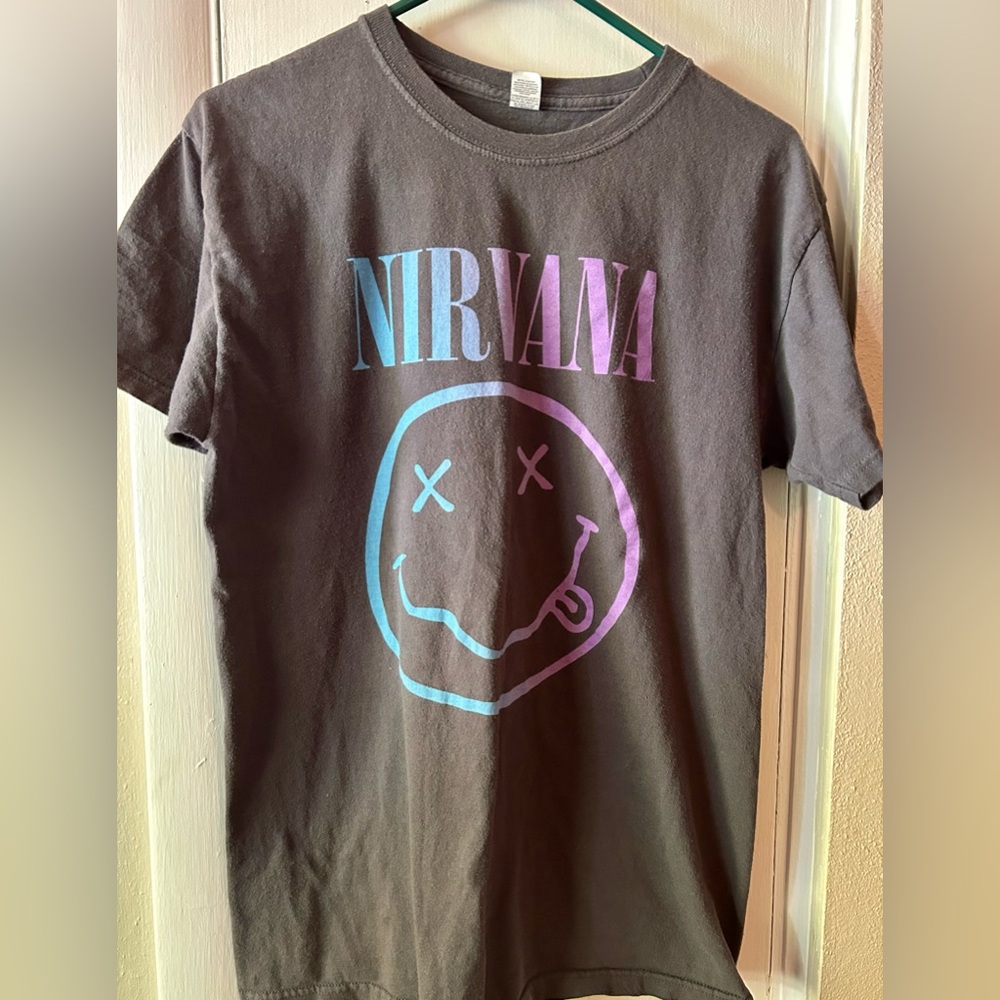 NIRVANA Sliver Blue Purple Smiley Face..